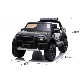 COCHE ELÉCTRICO PARA NIÑOS FORD RAPTOR POLICIA 2 PLAZAS 12V RC