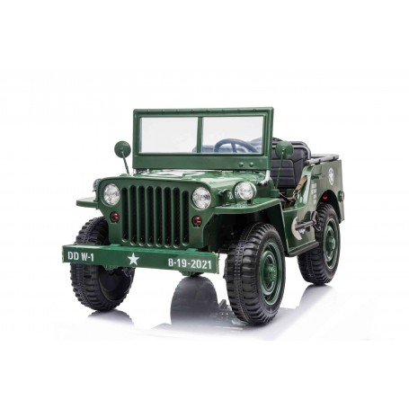COCHE ELÉCTRICO PARA NIÑOS  JEEP ARMY USA 3 ASIENTOS 4X4