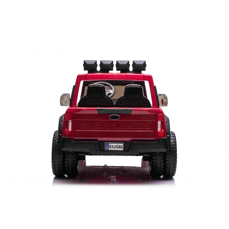 Coche Eléctrico Ford Super Duty 4X4 Para Niños, 2 Plazas, Batería 24V, 4 Motores, Suspensión, Mando Parental, Color Rojo | Babycoches